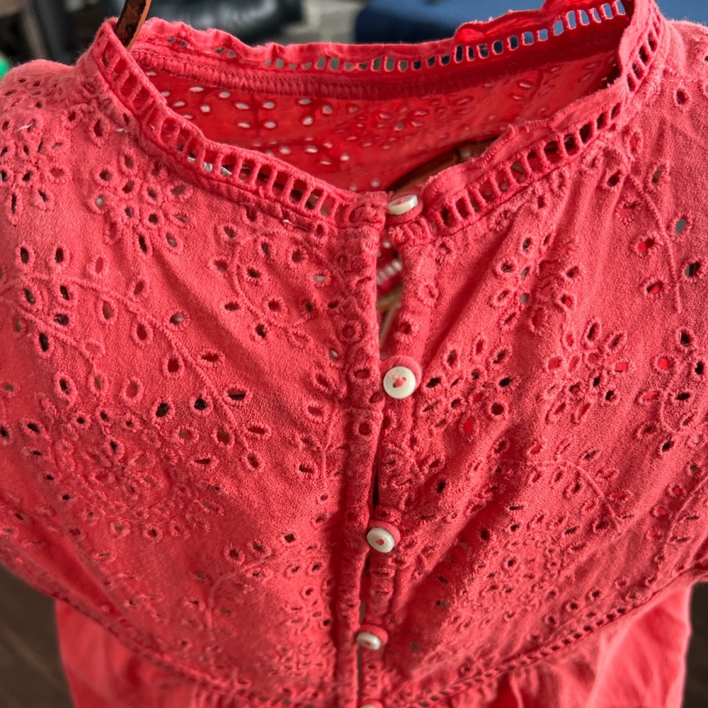 Abercrombie And Fitch Peach/Red Open Back Sleevel… - image 8